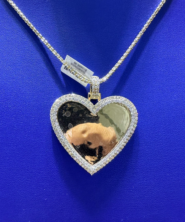 4.50ctw Natural Diamond Memory Charm Heart Pendant in 10K Gold