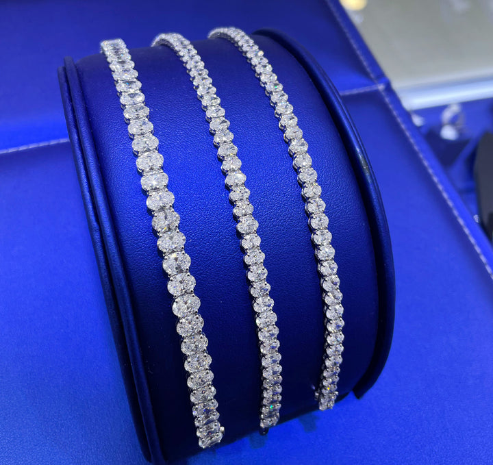 14K Gold Oval Cut 9ct - 11ct - 18ct Lab Grown Diamond Bracelet