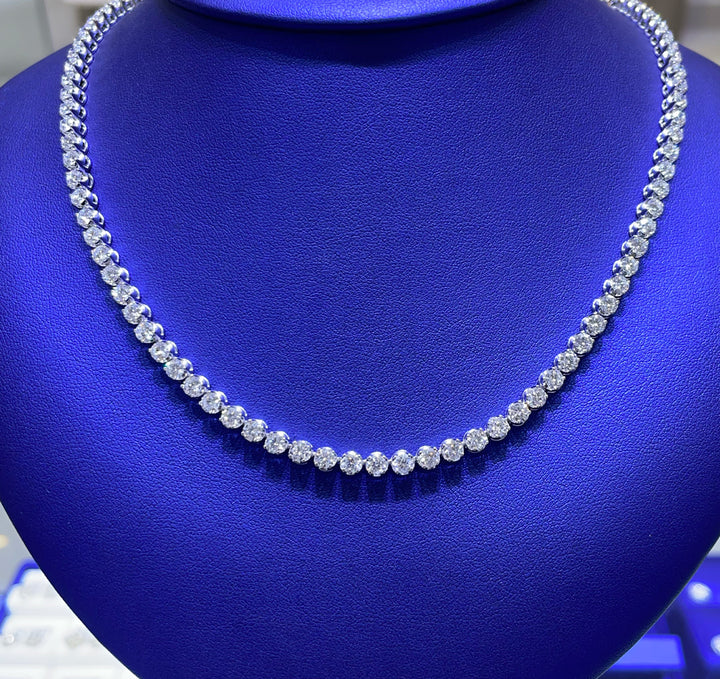 14K Gold 14.75ctw Lab Grown Round Cut Diamond Necklace