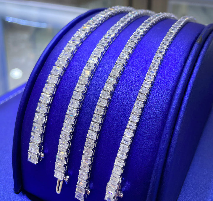 14K Gold Emerald 6ctw - 9ctw - 12ctw - 17ctw Cut Lab Grown Diamond Bracelet