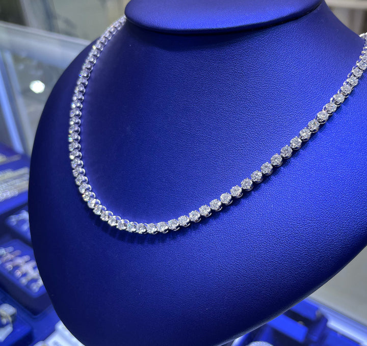 14K Gold 14.75ctw Lab Grown Round Cut Diamond Necklace