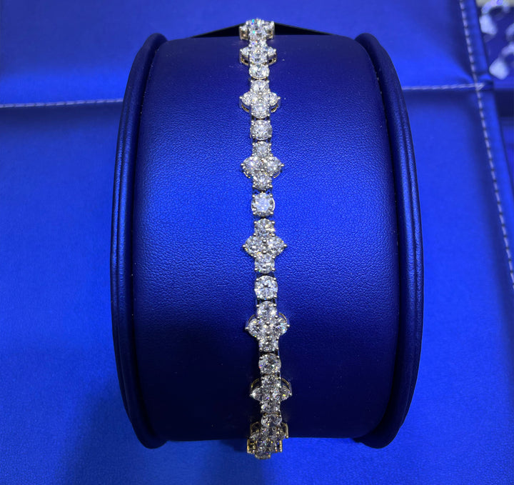 14K Gold 16.87ctw Round Cut Lab Grown Diamond Bracelet