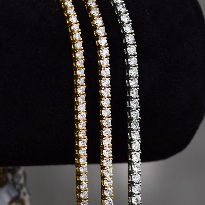 14K Gold Round Cut 3ct - 4ct - 5ct Lab Grown Diamond Tennis Bracelet