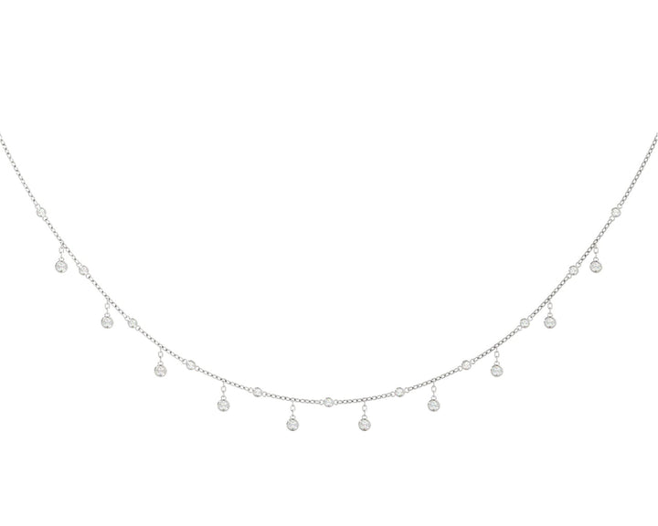 14K Gold Round Bezel Diamond Necklace