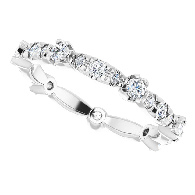 14K Natural Round Diamond Eternity Ring (2.5mm)