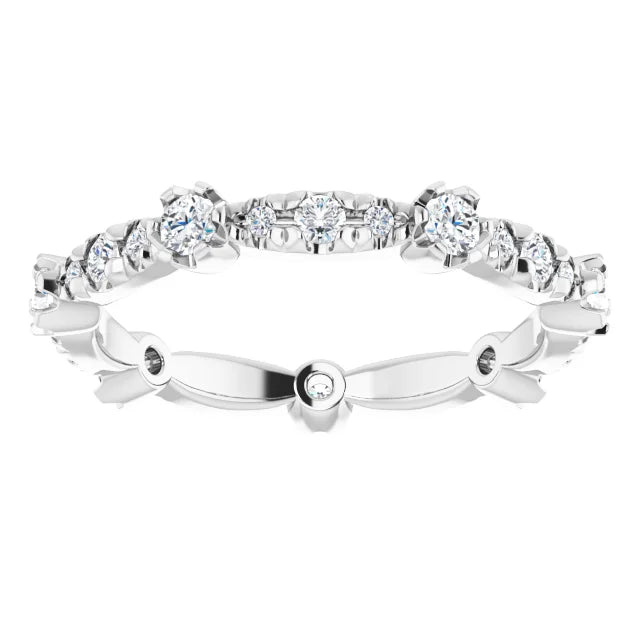 14K Natural Round Diamond Eternity Ring (2.5mm)