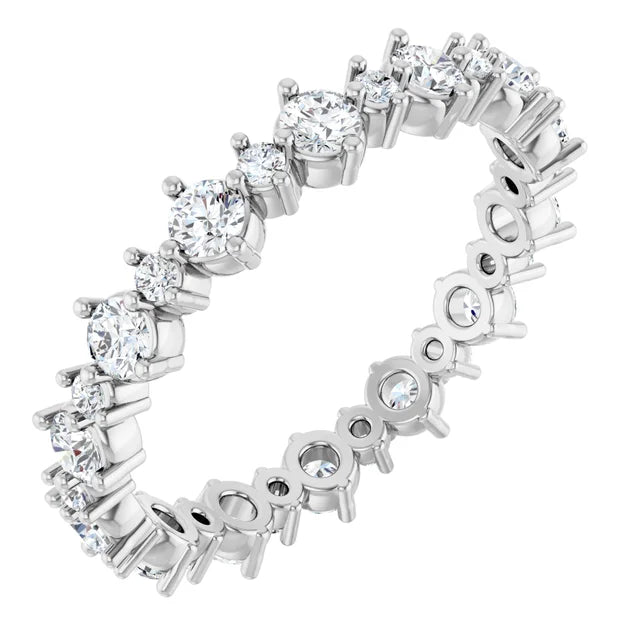 14K Natural Round Diamond Eternity Ring (2.5mm)