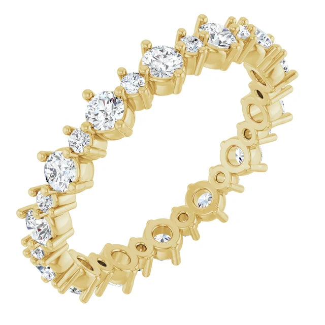 14K Natural Round Diamond Eternity Ring (2.5mm)