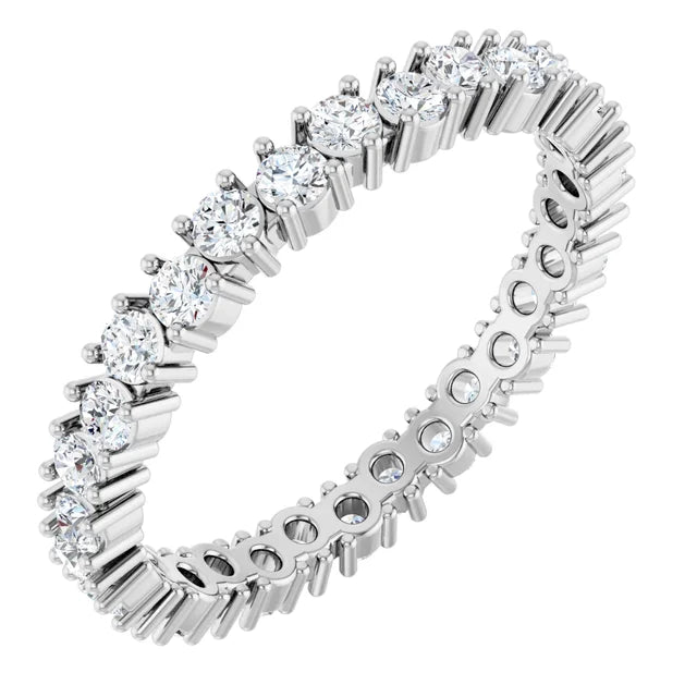 14K Natural Round Diamond Eternity Ring (2mm)