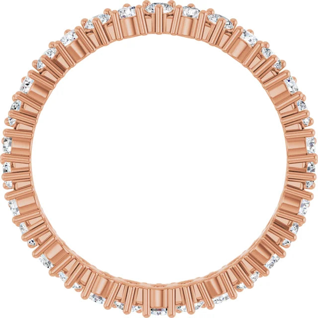 14K Natural Round Diamond Eternity Ring (2mm)