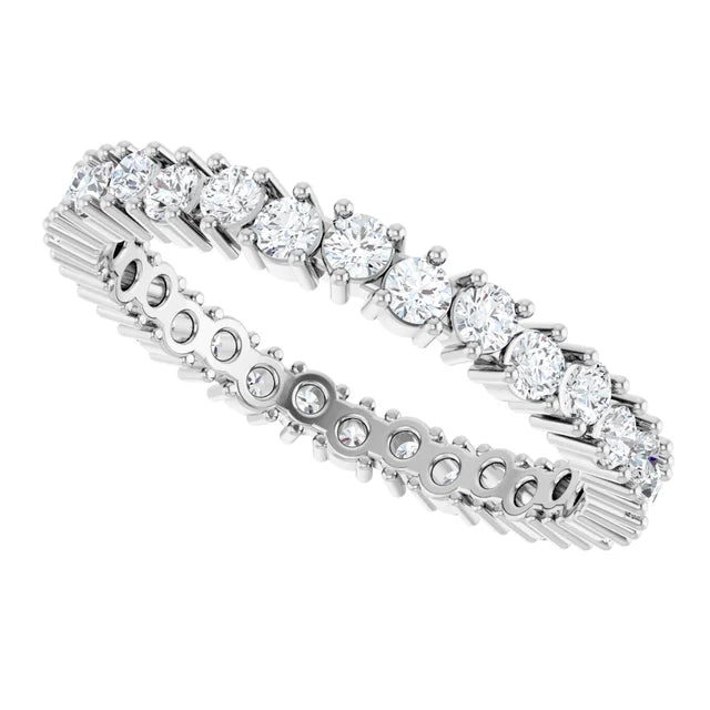 14K Natural Round Diamond Eternity Ring (2mm)