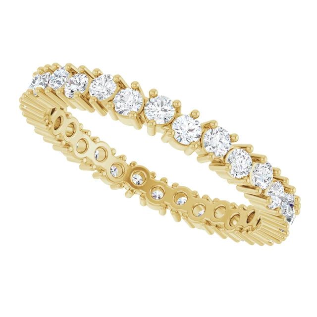 14K Natural Round Diamond Eternity Ring (2mm)