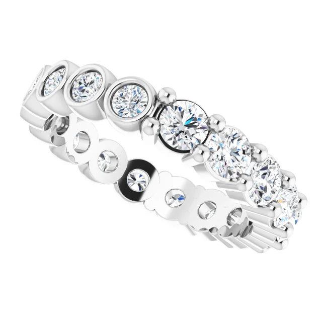 14K Natural Round Reversible Diamond Eternity Ring (3mm)