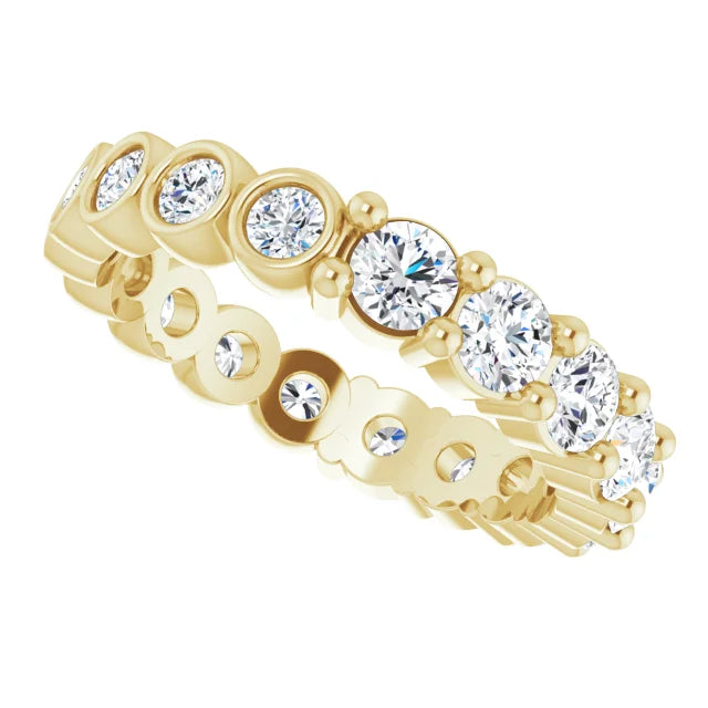 14K Natural Round Reversible Diamond Eternity Ring (3mm)