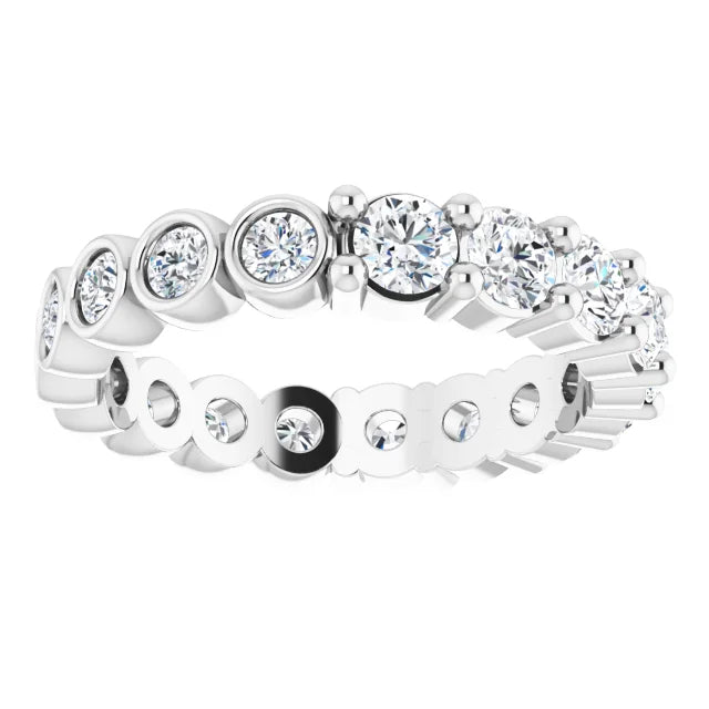 14K Natural Round Reversible Diamond Eternity Ring (3mm)