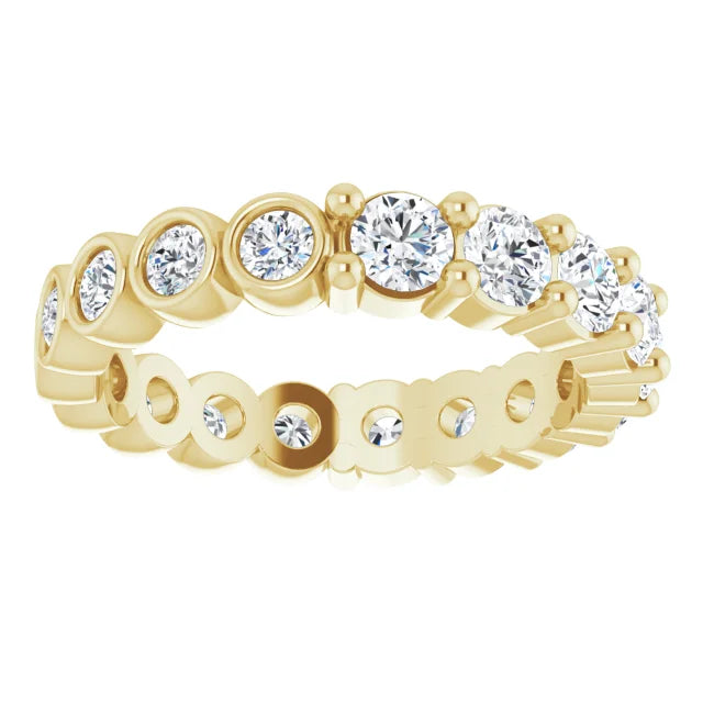 14K Natural Round Reversible Diamond Eternity Ring (3mm)