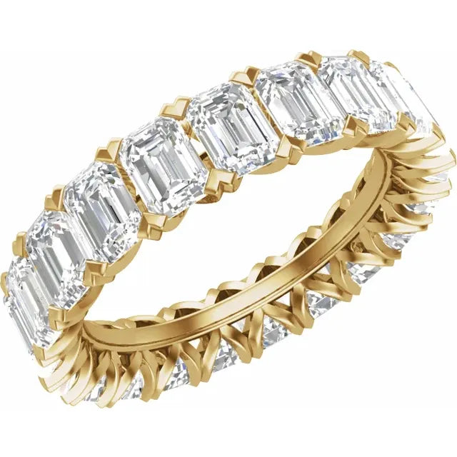 14K Lab Grown Diamond Emerald Cut Eternity Ring