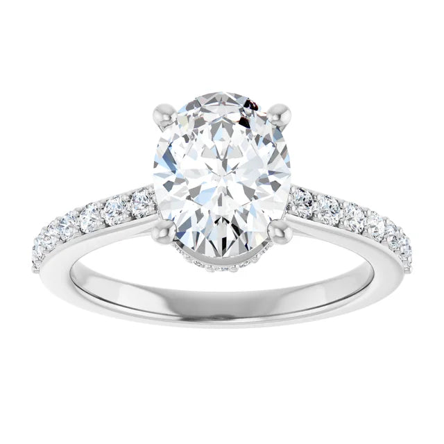 14K Gold Oval Lab-Grown 1.80ctw Diamond Engagement Ring