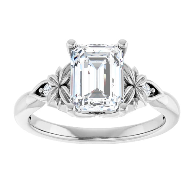 14K Gold Emerald Cut [2.05ctw] Lab-Grown Diamond [D - VVS2] Engagement Ring