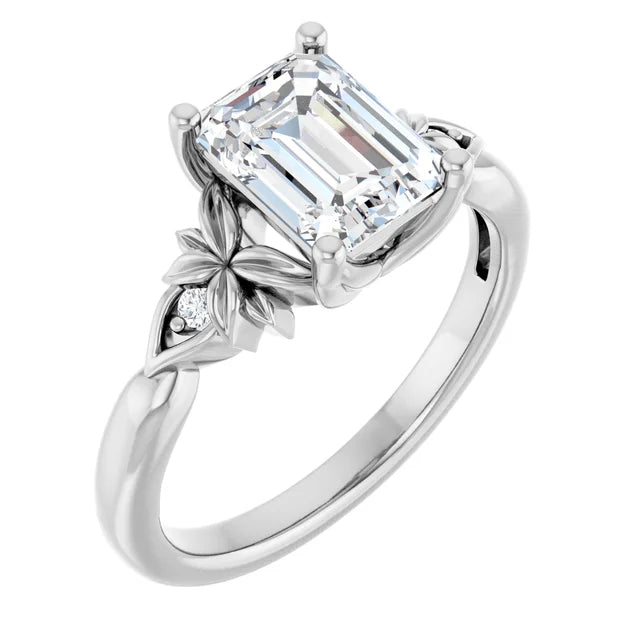 14K Gold Emerald Cut [2.05ctw] Lab-Grown Diamond [D - VVS2] Engagement Ring
