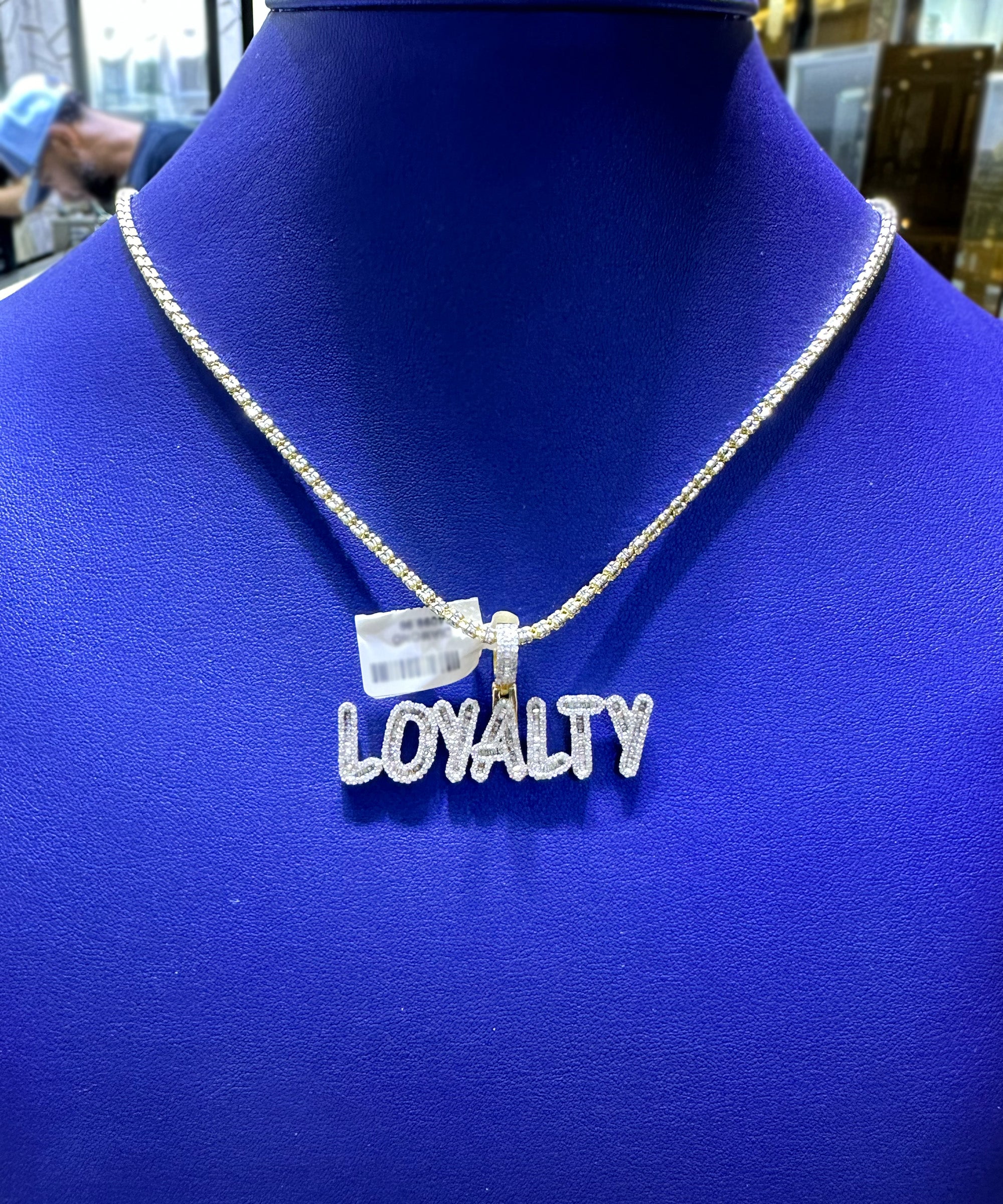 1.80ctw Natural Diamond Loyalty Letter Pendant in 10K Gold