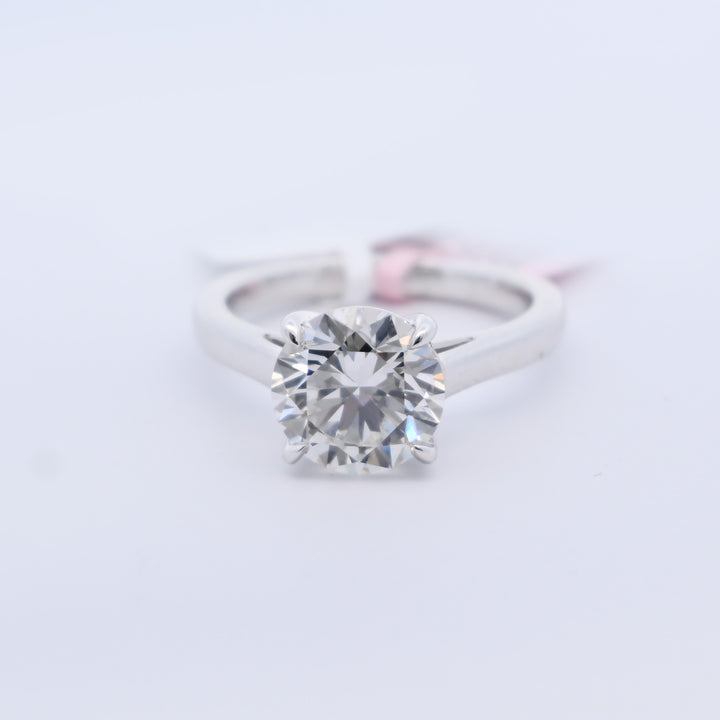 14K Gold 3.05 CT Lab Grown Round Cut Solitaire Diamond Engagement Ring