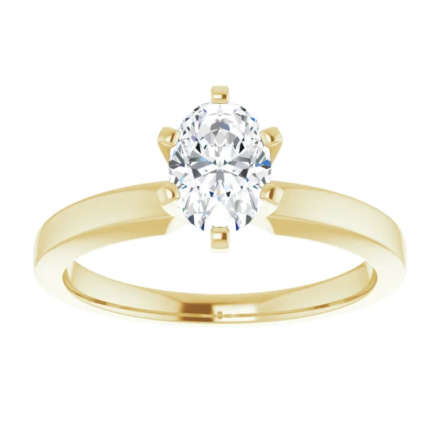 14K Gold Oval Lab-Grown 0.52ctw Diamond Engagement Ring
