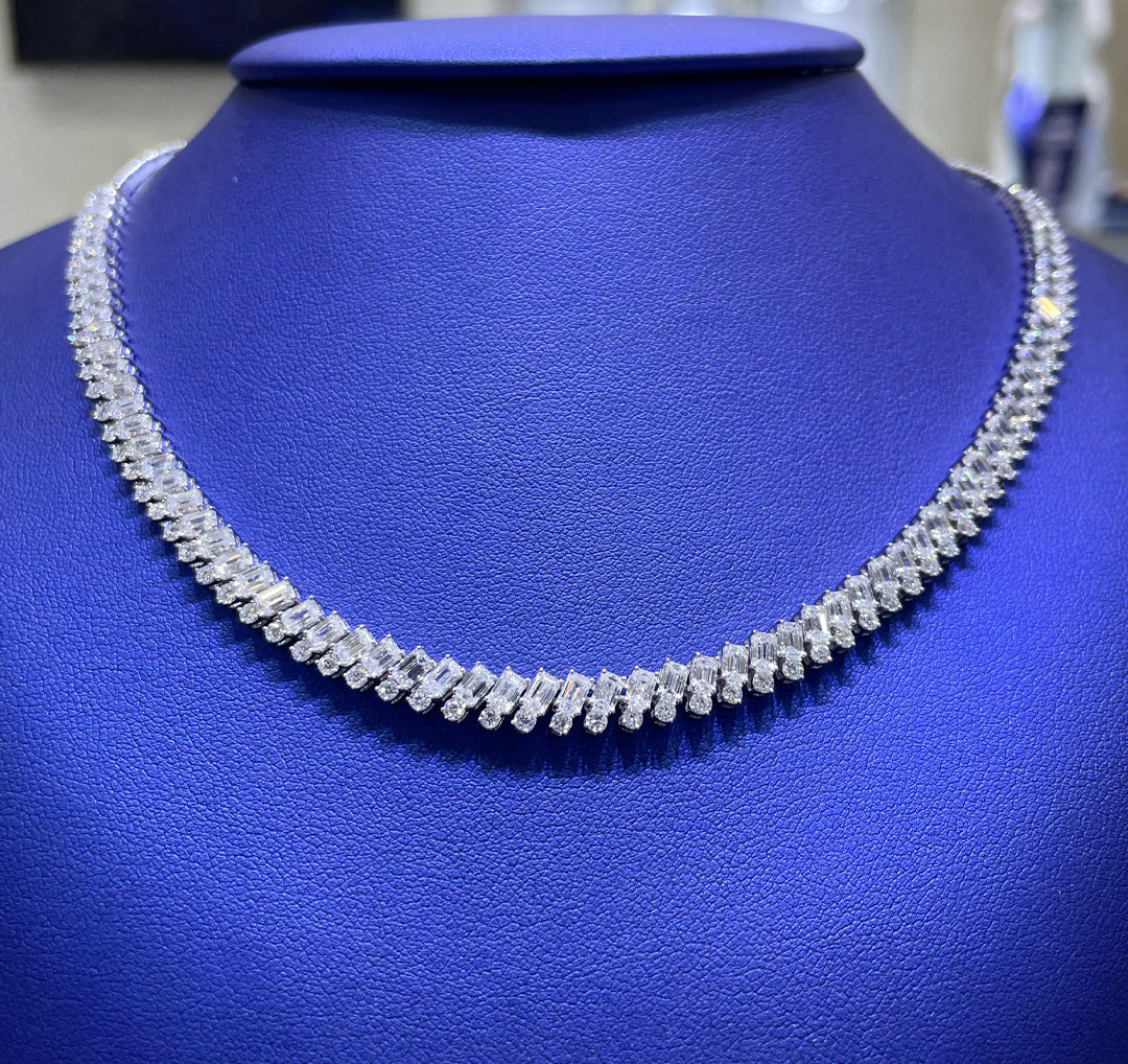 14K Gold 11.99ctw Lab Grown Heart Cut Diamond Necklace