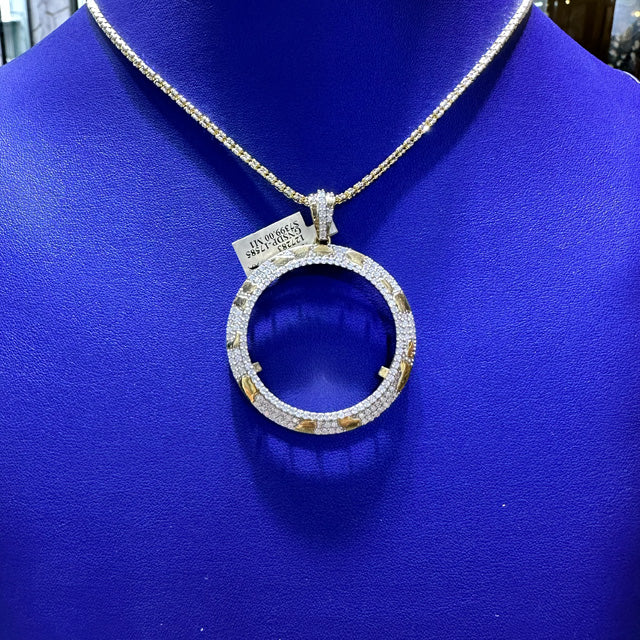 2.25ctw Natural Diamond Memory Charm Round Pendant in 10K Gold