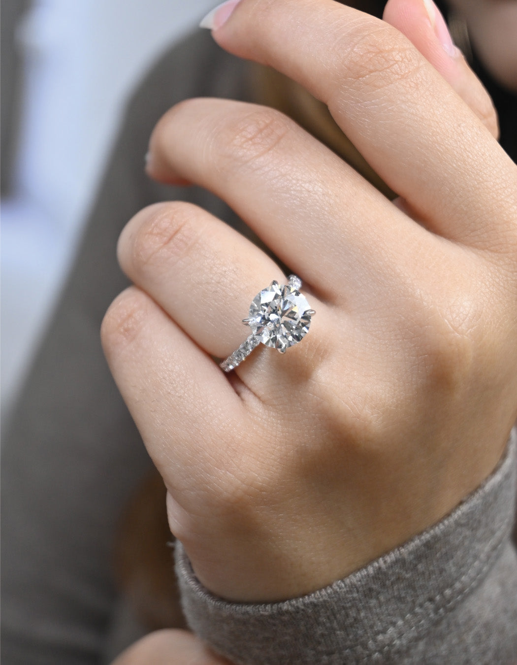 14K Gold 4.50CT Round Cut Diamond Engagement Ring