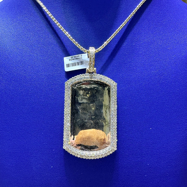 6.25ctw Natural Diamond Memory Charm Rectangle Pendant in 10K Gold