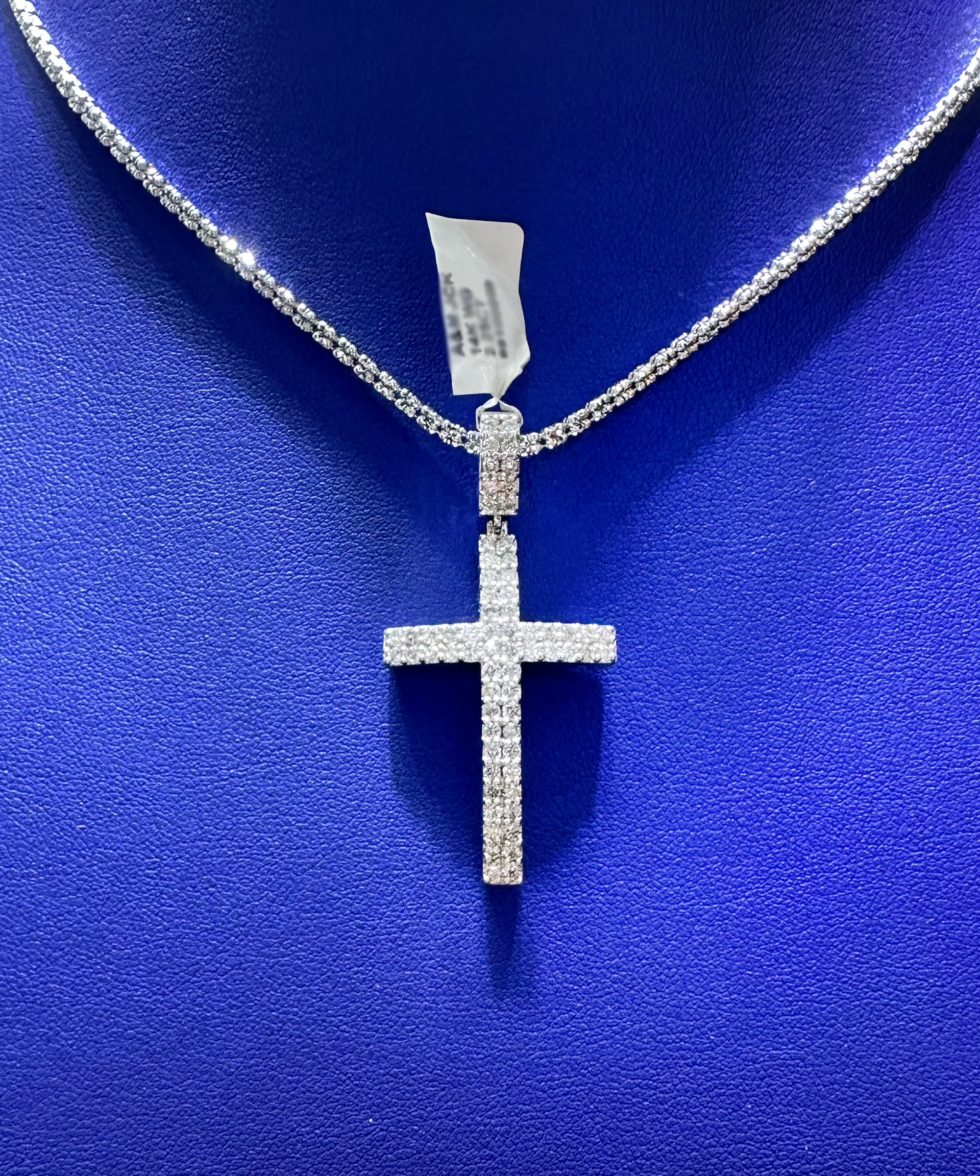 2.25ctw Natural Diamond Cross Pendant in 14K Gold