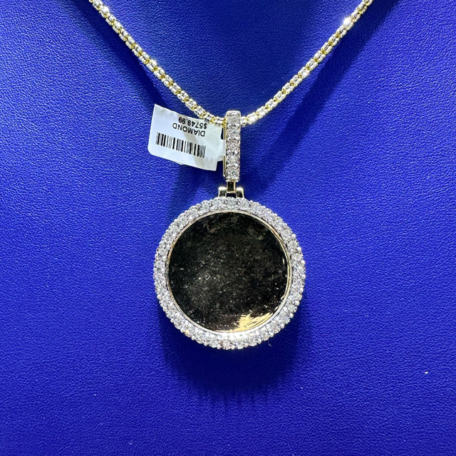 0.50ctw Natural Diamond Memory Charm Round Pendant in 10K Gold