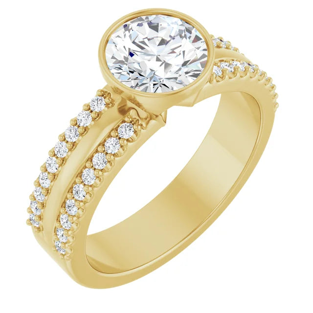 Accented Bezel: 14K Gold Lab-Grown Diamond 1.39 CTW Engagement Ring