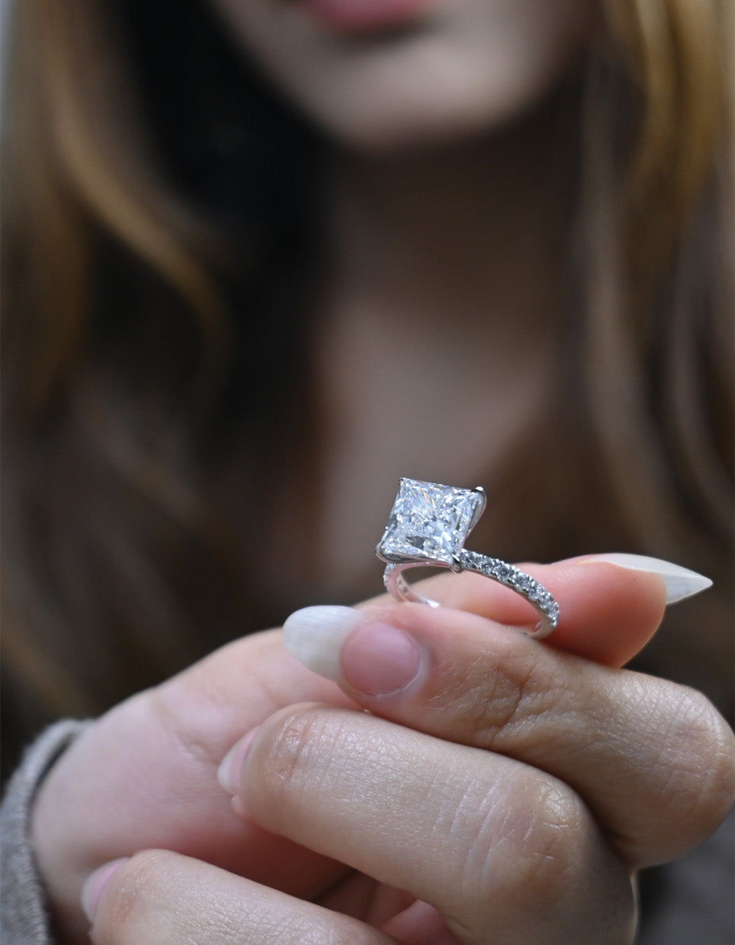 14K Gold Lab-Grown Diamond Princess [4.50ctw] Engagement Ring