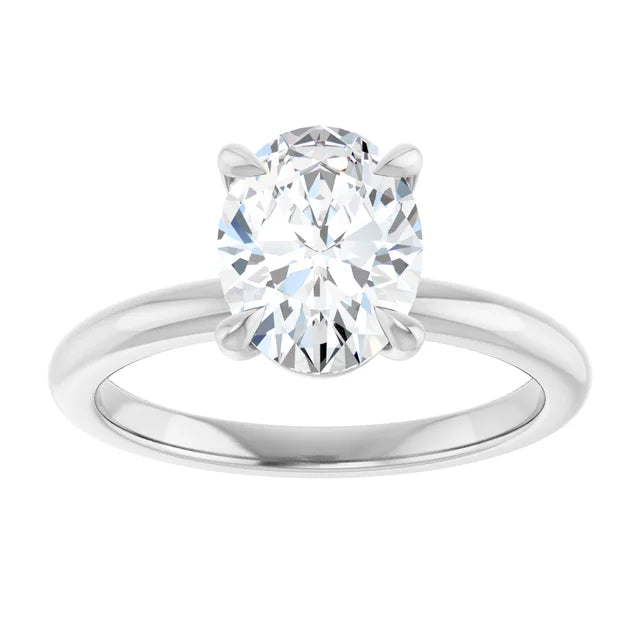 14K Gold Oval Lab-Grown 1.54 Diamond Engagement Ring