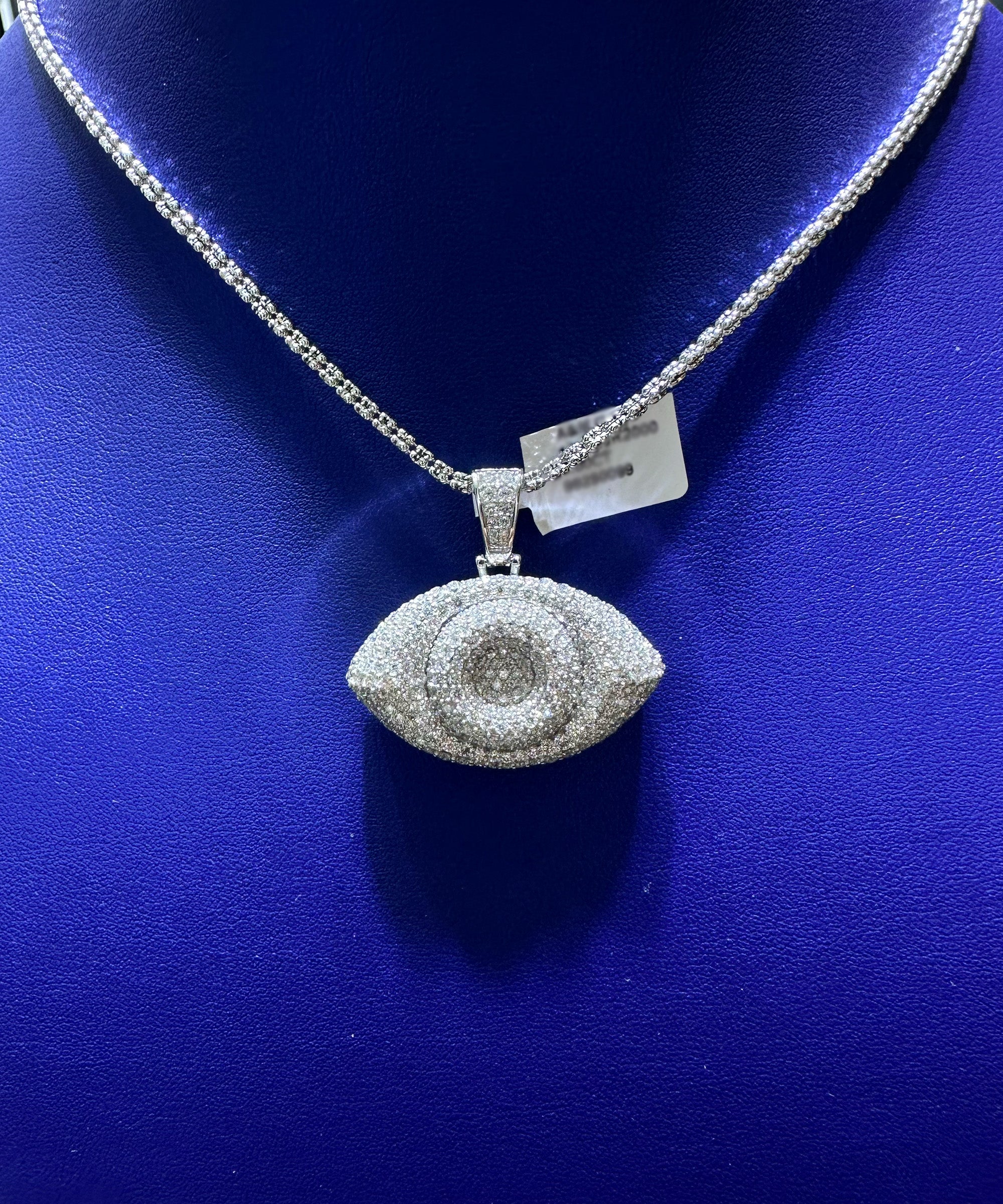 5.00ctw Natural Diamond Evil Eye Pendant in 14K Gold