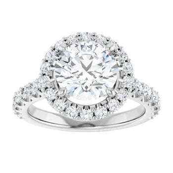 14K Gold Round Lab-Grown Diamond 1.98 CTW VS1/D Engagement Ring