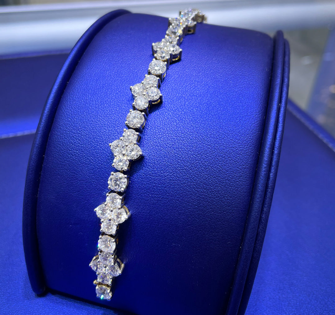 14K Gold 16.87ctw Round Cut Lab Grown Diamond Bracelet