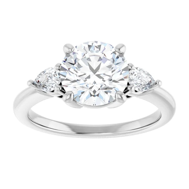 The Thea Three Stone: 14K Gold Lab-Grown Diamond 1.84 CTW Engagement Ring