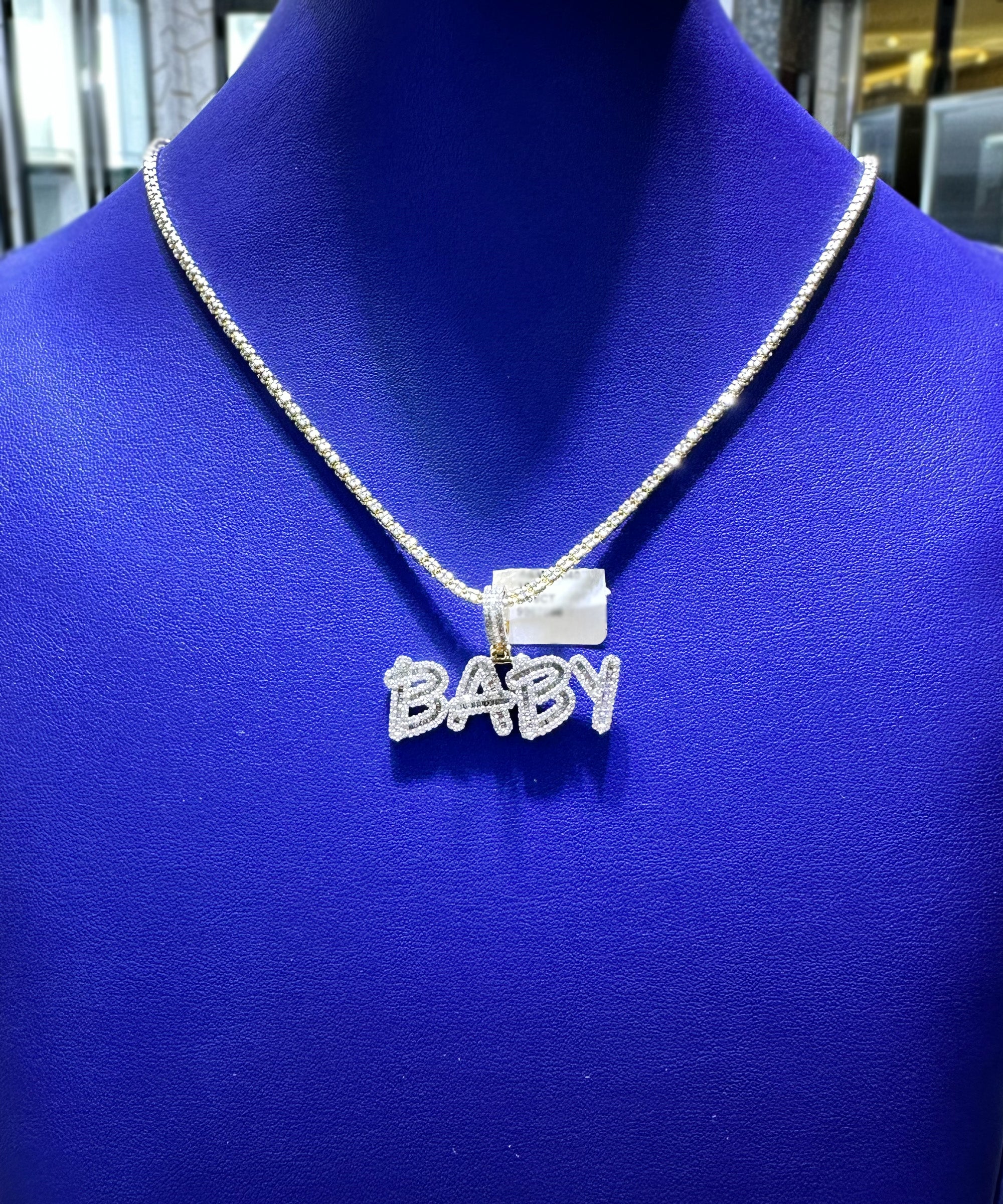 1.56ctw Natural Diamond Baby Letter Pendant in 10K Gold