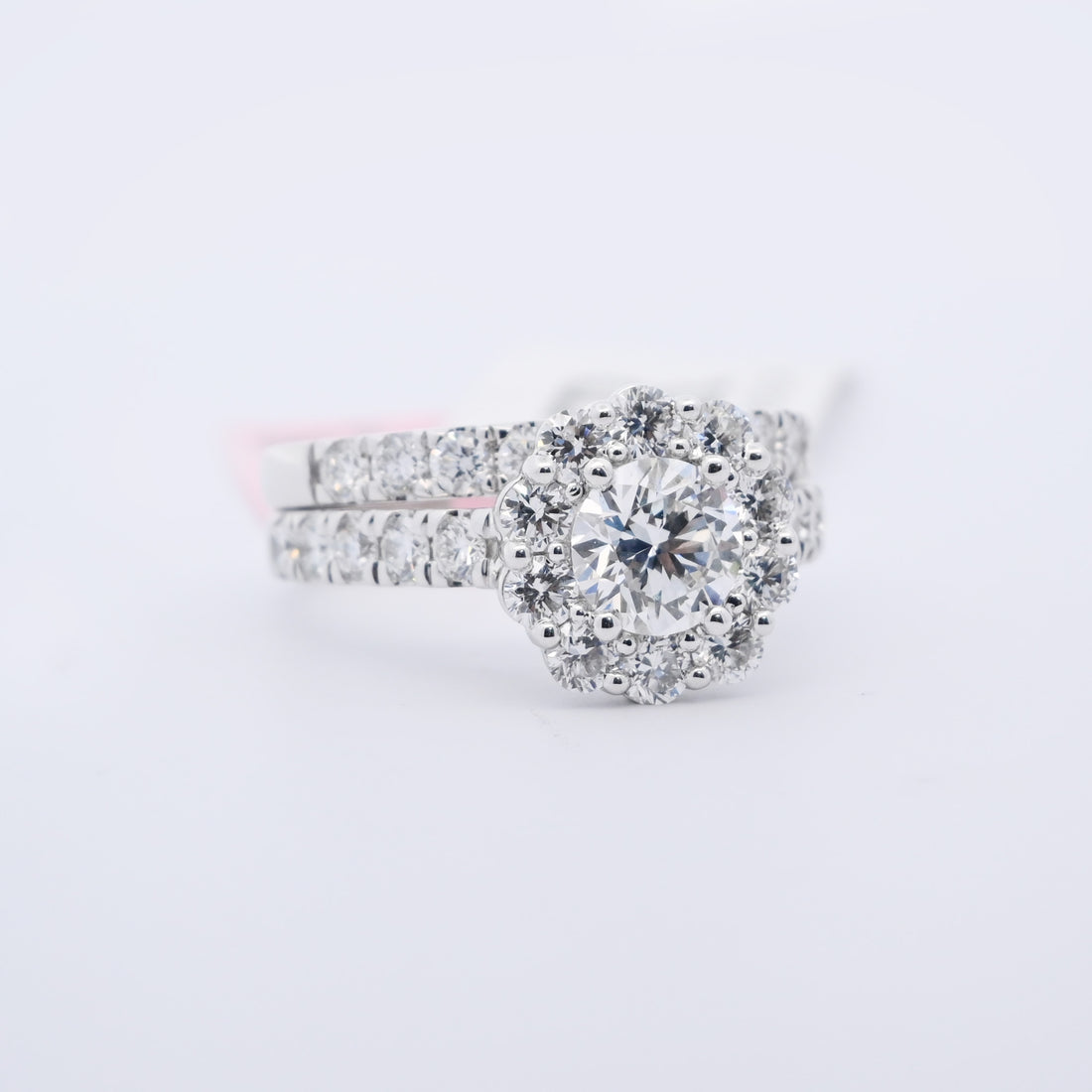 14K Gold 3.00 CT Halo Diamond Engagement Bridal Set