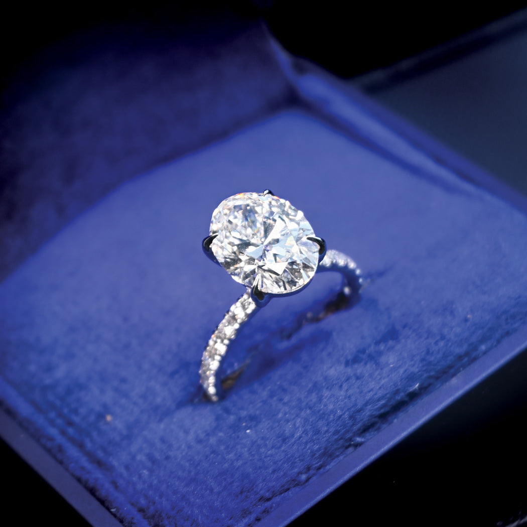 14K Gold 4.08CT Oval Diamond Engagement Ring