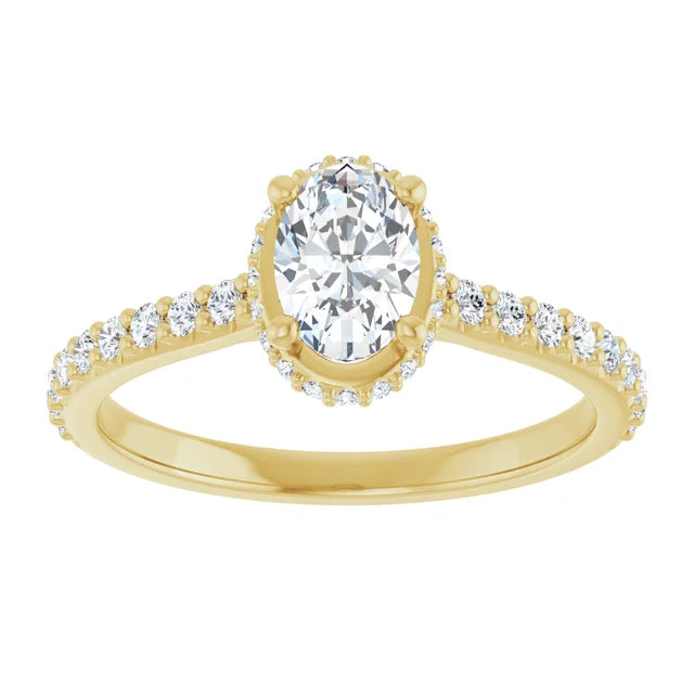 14K Gold Oval Lab-Grown 0.55 Diamond Engagement Ring