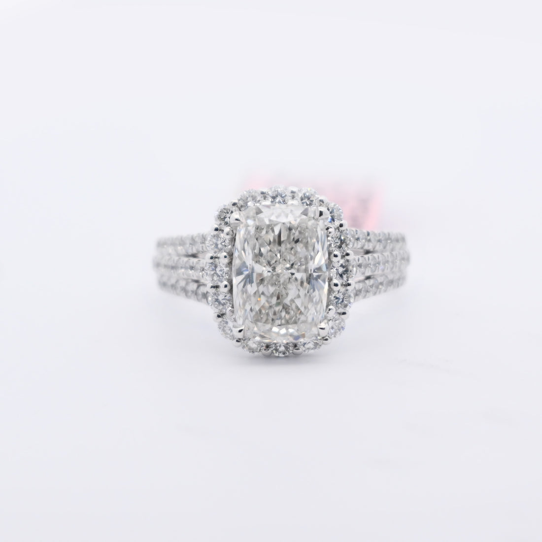 14K Gold 4.00 CT Lab Grown Cushion Cut Diamond Engagement Ring