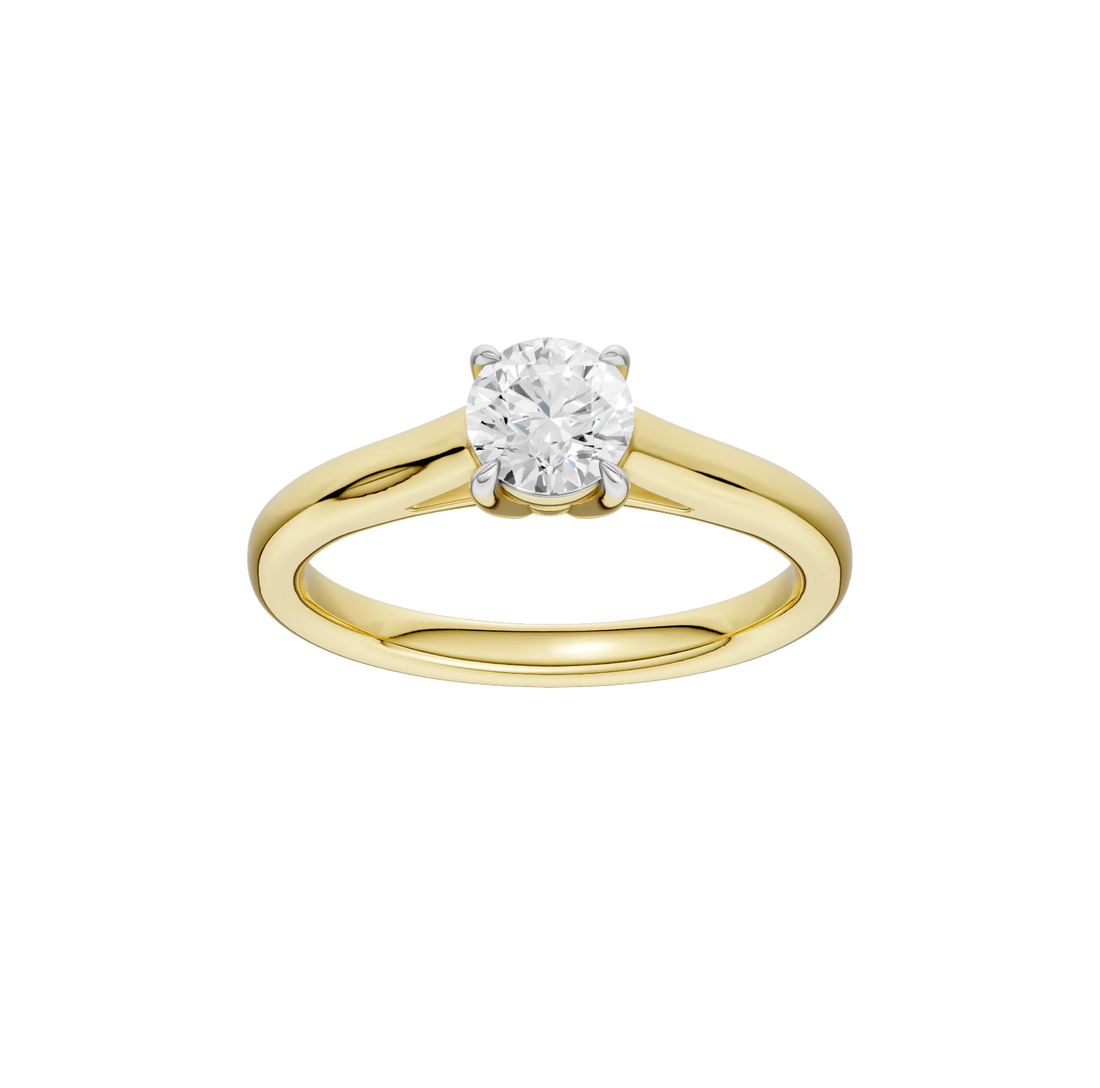 14K Gold Round Solitaire [0.75ct] Lab-Grown Diamond [H I - VS] Engagement Ring