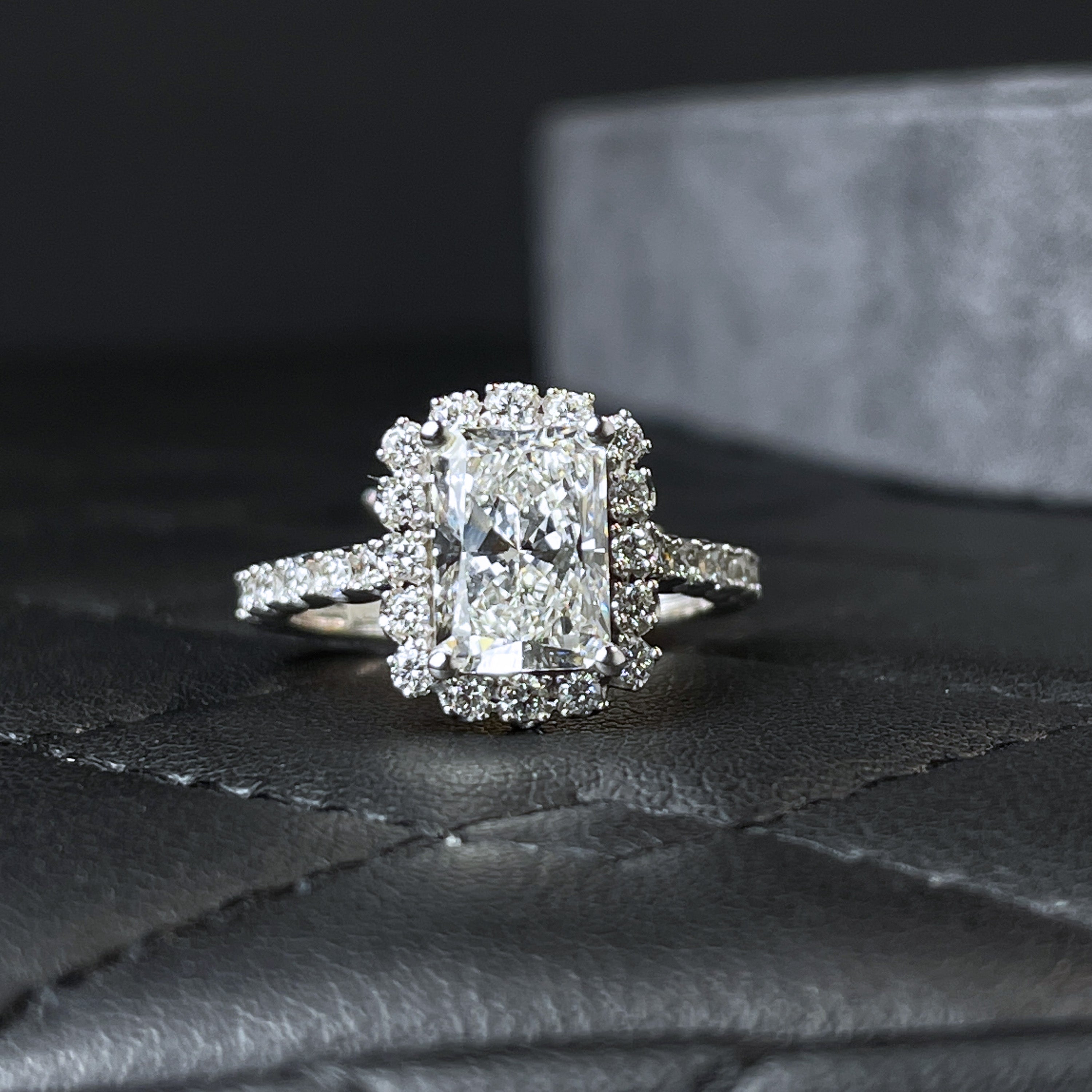 14K Gold 2.50CTW Radiant Cut Diamond Engagement Ring