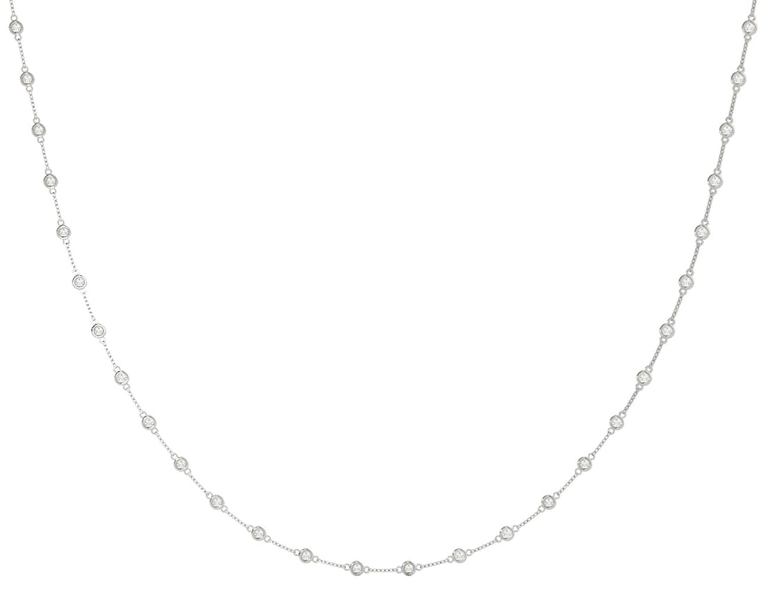 14K Classic Round Bezel Diamond Necklace