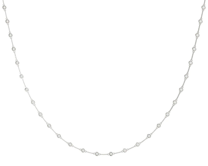 14K Classic Round Bezel Diamond Necklace