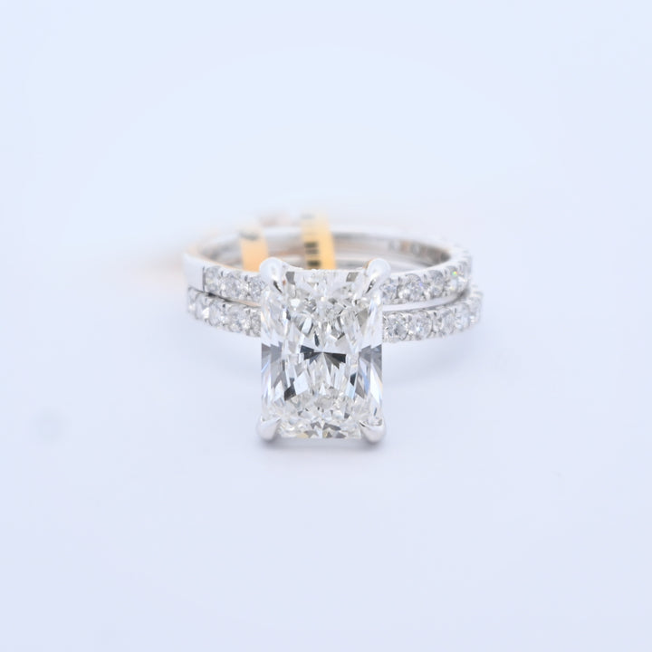 14K Gold 5.00 CT Lab Grown Rectangular Cut Bridal Set Diamond Engagement Ring